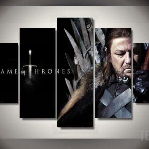 Game Of Thrones: Eddard Stark - Movie 5 Panel Canvas Art Wall Decor