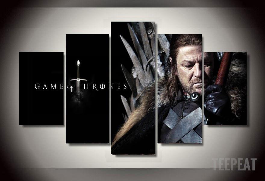 Game Of Thrones: Eddard Stark - Movie 5 Panel Canvas Art Wall Decor Game Of Thrones: Eddard Stark - Movie 5 Panel Canvas Art Wall Decor