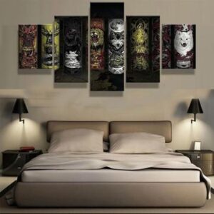 Game Of Thrones Great Houses 1 - Movie 5 Panel Canvas Art Wall Decor