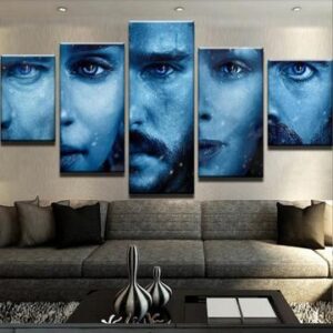 Game Of Thrones Ice Characters - Movie 5 Panel Canvas Art Wall Decor