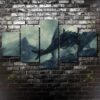 Game Of Thrones Ice Dragon - Movie 5 Panel Canvas Art Wall Decor