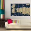 Game Of Thrones Map 1 - Movie 5 Panel Canvas Art Wall Decor