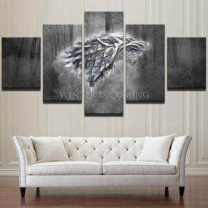 Game Of Thrones Winter Is Coming 2 - Movie 5 Panel Canvas Art Wall Decor