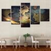 Game Of Thrones world map - Movie 5 Panel Canvas Art Wall Decor
