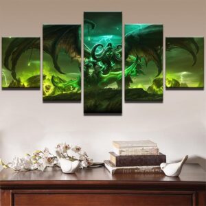 Game World Of Warcraft Character 01 - Gaming 5 Panel Canvas Art Wall Decor