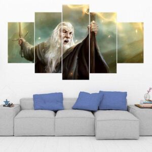 Gandalf Lord Of The Rings - Movie 5 Panel Canvas Art Wall Decor