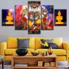 Ganesha 11 - Religion 5 Panel Canvas Art Wall Decor