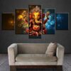 Ganesha 13 - Religion 5 Panel Canvas Art Wall Decor