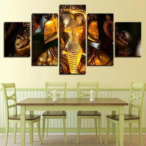 Ganesha Avighna - Religion 5 Panel Canvas Art Wall Decor Ganesha Avighna - Religion 5 Panel Canvas Art Wall Decor