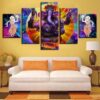 Ganesha Hindu Split - Religion 5 Panel Canvas Art Wall Decor