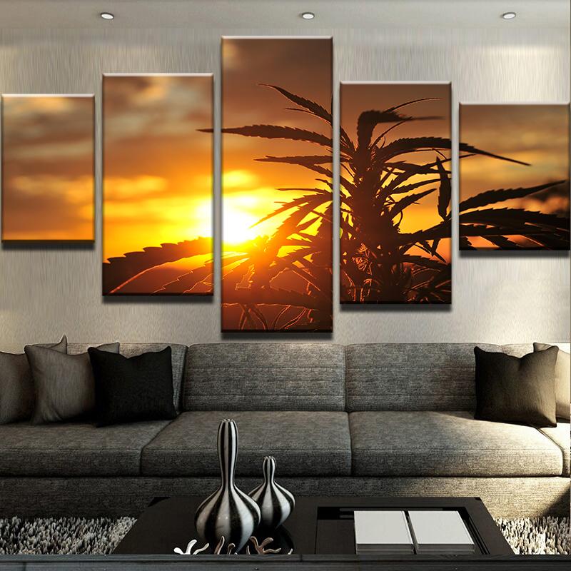 Ganja Sunset - Nature 5 Panel Canvas Art Wall Decor Ganja Sunset - Nature 5 Panel Canvas Art Wall Decor