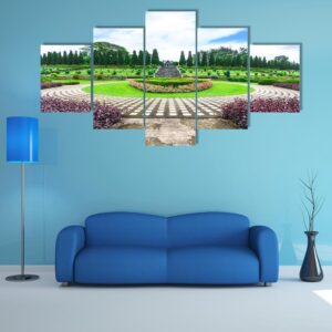 Garden Flowers In Chiang Rai - Nature 5 Panel Canvas Art Wall Decor