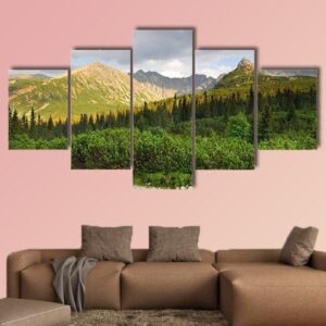 Gasienicowa Valley In Tatra Mountains In Poland - Nature 5 Panel Canvas Art Wall Decor