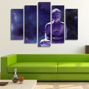 Gautama Buddha 02 - Religion 5 Panel Canvas Art Wall Decor