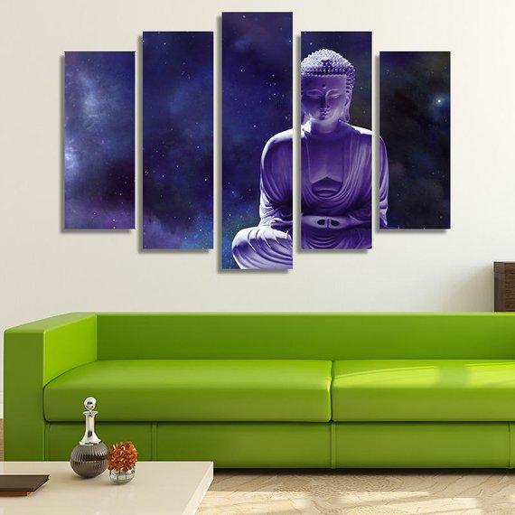 Gautama Buddha 02 - Religion 5 Panel Canvas Art Wall Decor Gautama Buddha 02 - Religion 5 Panel Canvas Art Wall Decor
