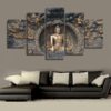 Gautama Buddha - Abstract Religion 5 Panel Canvas Art Wall Decor