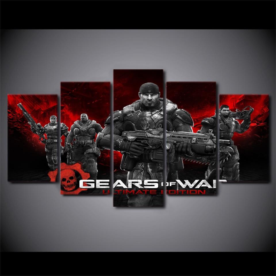 Gears Of War Ultimate Edition - Gaming 5 Panel Canvas Art Wall Decor Gears Of War Ultimate Edition - Gaming 5 Panel Canvas Art Wall Decor