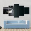 Generic Luxury Detail Black Sports Car - Automative 5 Panel Canvas Art Wall Decor