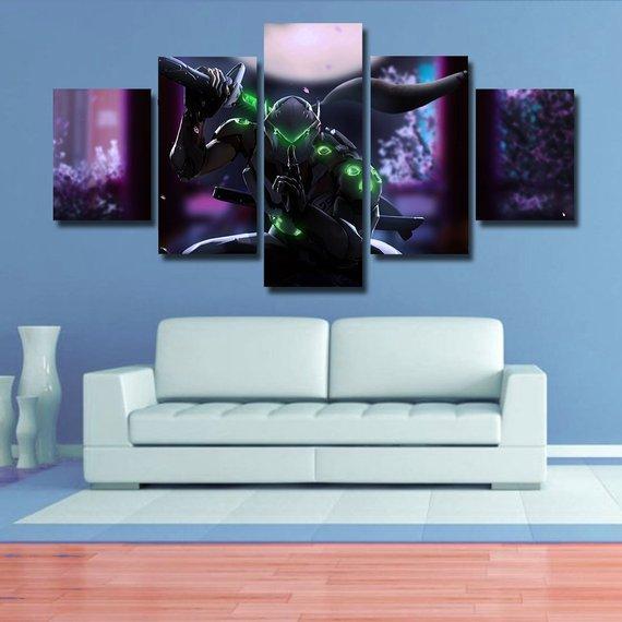 Genji 03 - Gaming 5 Panel Canvas Art Wall Decor Genji 03 - Gaming 5 Panel Canvas Art Wall Decor