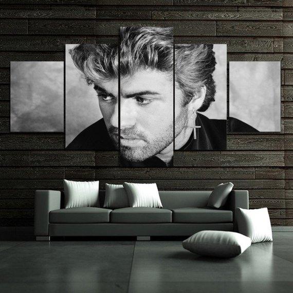 George Michael - Famous Person 5 Panel Canvas Art Wall Decor George Michael - Famous Person 5 Panel Canvas Art Wall Decor