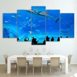 Georgia Aquarium Whale Shark - Ocean 5 Panel Canvas Art Wall Decor