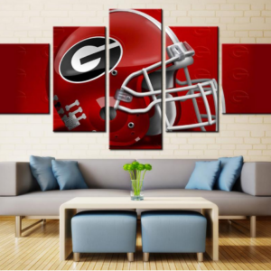 Georgia Bulldogs Helmet Football Team - Sport 5 Panel Canvas Art Wall Decor