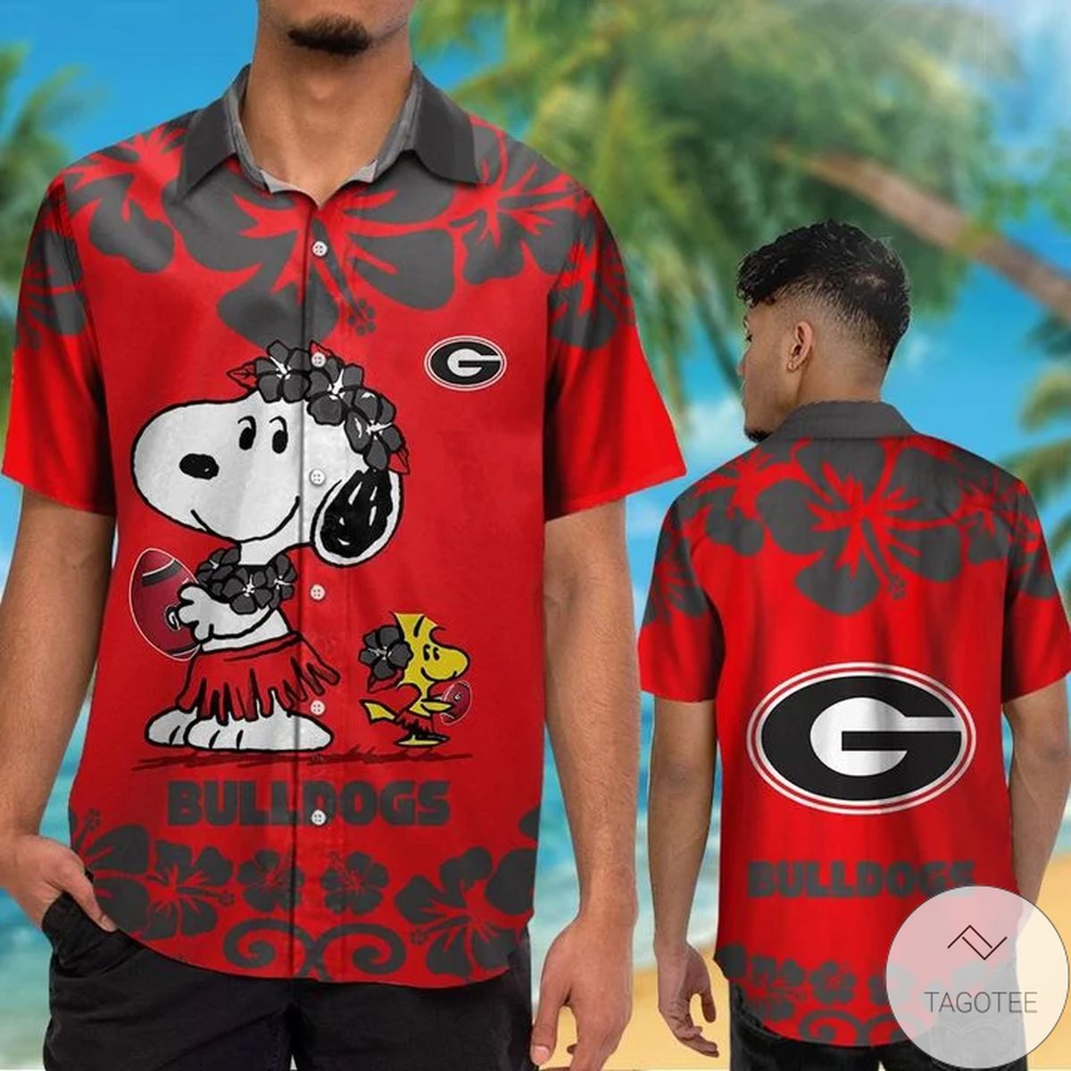 Georgia Bulldogs & Snoopy Hawaiian Shirt Georgia Bulldogs & Snoopy Hawaiian Shirt