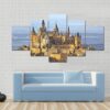 German Castle Hohenzollern - Nature 5 Panel Canvas Art Wall Decor