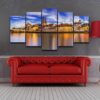 Germany During Sunset Scenery Cologne Cathedral - Nature 5 Panel Canvas Art Wall Decor