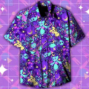 Ghost Pokemon Short Sleeve Hawaiian Shirt