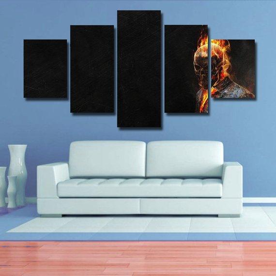 Ghost Rider 1 - Movie 5 Panel Canvas Art Wall Decor Ghost Rider 1 - Movie 5 Panel Canvas Art Wall Decor