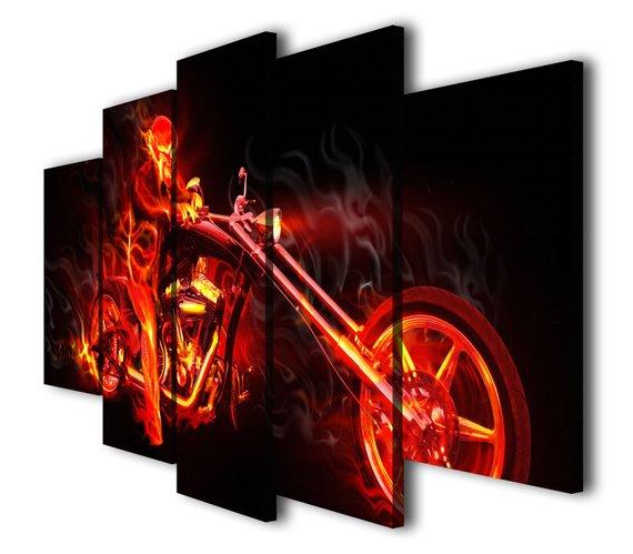 Ghost Rider - Automative 5 Panel Canvas Art Wall Decor Ghost Rider - Automative 5 Panel Canvas Art Wall Decor