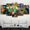Ghost Town Horror City Psychedelic - Abstract 5 Panel Canvas Art Wall Decor