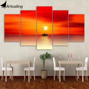 Gift Sunset - nature 5 Panel Canvas Art Wall Decor