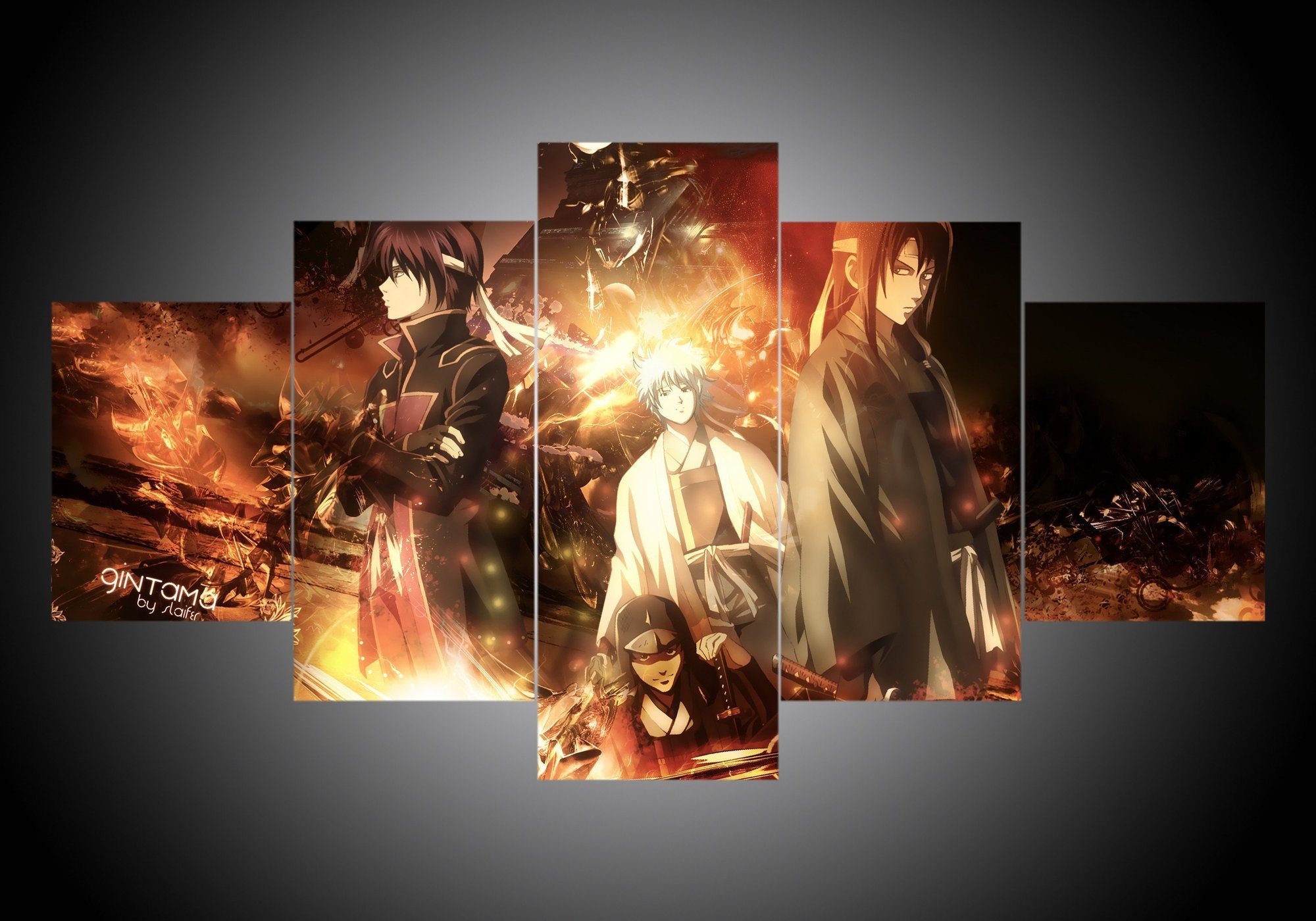 Gintama #1 - Anime 5 Panel Canvas Art Wall Decor Gintama #1 - Anime 5 Panel Canvas Art Wall Decor