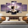 Girl Angel Wings 01 - Abstract 5 Panel Canvas Art Wall Decor