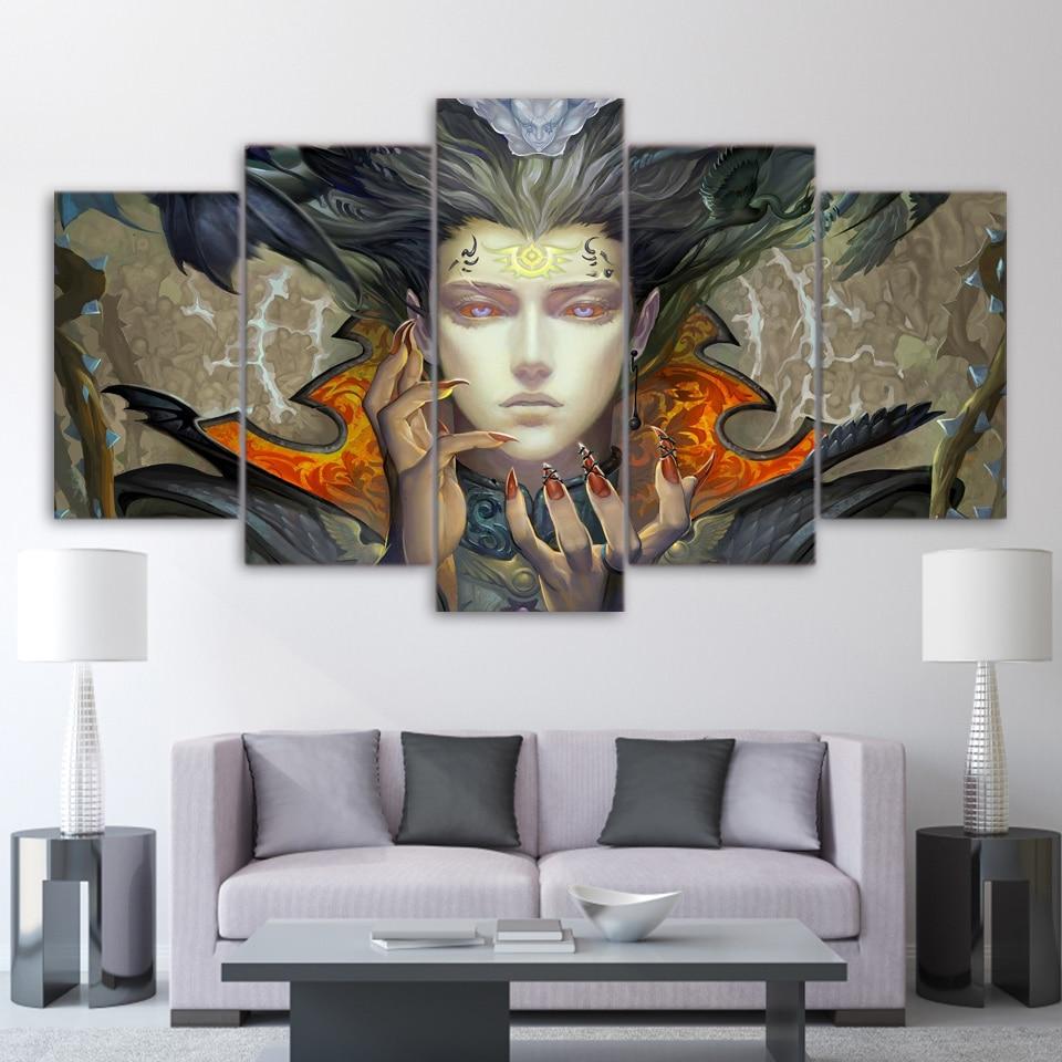 Girl Angels Demons Claws - Abstract 5 Panel Canvas Art Wall Decor Girl Angels Demons Claws - Abstract 5 Panel Canvas Art Wall Decor