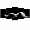 Girl Body Art Black And White Beauty - Abstract 5 Panel Canvas Art Wall Decor
