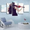 Girl Playing Violin - Music 5 Panel Canvas Art Wall Decor