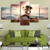 Girl Running In The Sunshine - Sport 5 Panel Canvas Art Wall Decor