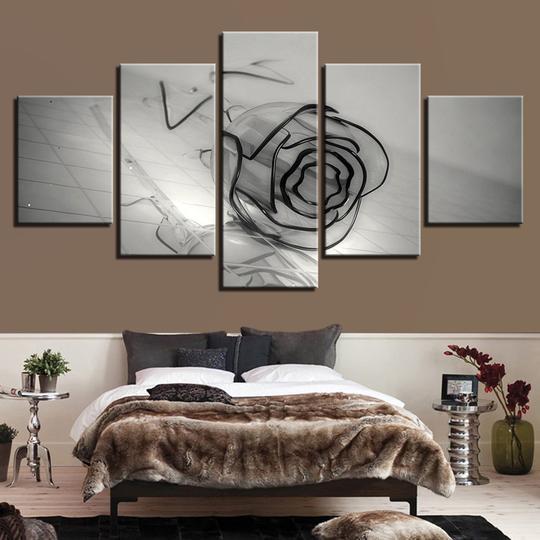 Glass Rose - Nature 5 Panel Canvas Art Wall Decor Glass Rose - Nature 5 Panel Canvas Art Wall Decor