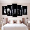 Glasses Bottles - Abstract 5 Panel Canvas Art Wall Decor