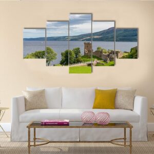 Glen Urquhart Castle - Nature 5 Panel Canvas Art Wall Decor