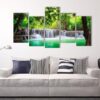 Go Chase Waterfalls - Nature 5 Panel Canvas Art Wall Decor