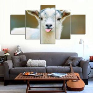 Goat Cute - Animal 5 Panel Canvas Art Wall Decor