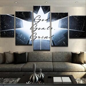God Goals & Grind - Abstract 5 Panel Canvas Art Wall Decor
