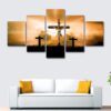 God Jesus Cross - Religion 5 Panel Canvas Art Wall Decor