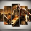 God Of War 01 - Gaming 5 Panel Canvas Art Wall Decor