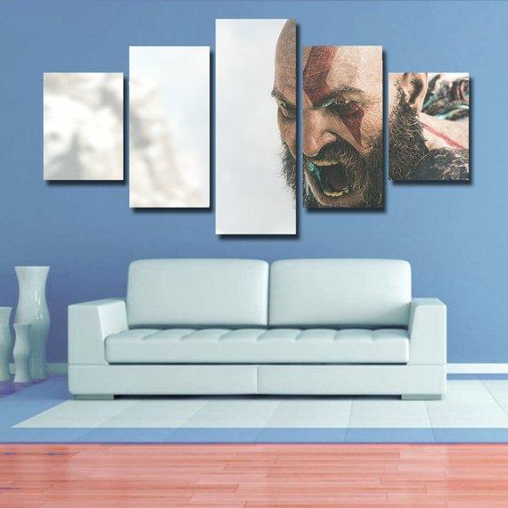 God Of War 11- Gaming 5 Panel Canvas Art Wall Decor God Of War 11- Gaming 5 Panel Canvas Art Wall Decor