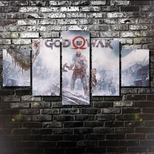 God Of War 4 Kratos - Gaming 5 Panel Canvas Art Wall Decor God Of War 4 Kratos - Gaming 5 Panel Canvas Art Wall Decor